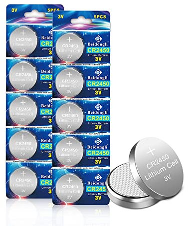 CR2450 3V Lithium Knopfzellen CR 2450 Batterien 10 Stück【5 Jahre LagerGarantie】