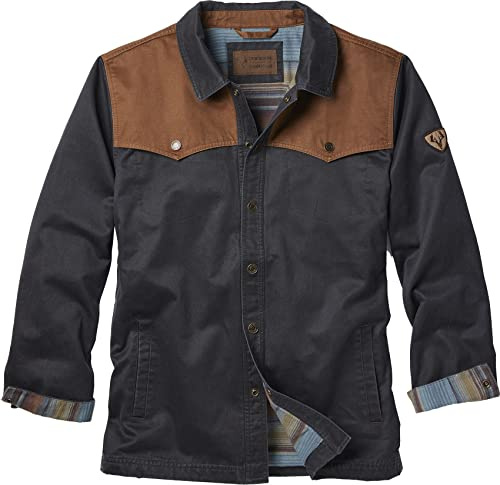 Legendary Whitetails Men's Stockyards Lonestar Waxed Canvas Shirt Jacket, Navy, Large