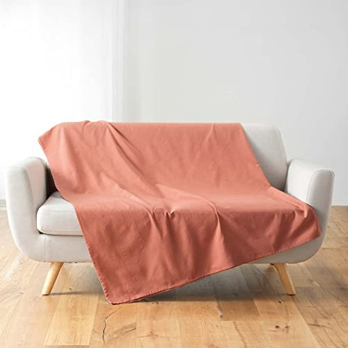 Douceur d'Intérieur Lucile Marsala - Coperta in policotone, 180 x 220 cm