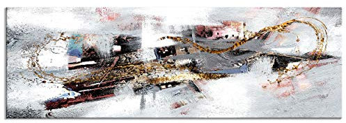decomonkey - Tableau Acoustique Abstrait 135x45 1 Pièce - Impression sur Toile Décoration Maison Isolation Peinture Image Phonique Déco Bureau Panneaux AcoustiquesAbstraction artistique hivernale