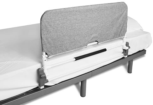 KMINA Sponda Letto Anziani Anticaduta Abatible (da 90 a 180 cm), Ringhiera Regolabile, Barriera Adulti, Parapetto per Adulto