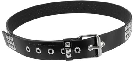 VALICLUD Pu-leder Nietengürtel Dekorativer Robuster Punk-gürtel Mit Quadratischen Nieten Verstellbarer Waist Belt Für Damen Und Herren Modischer Schwarzer Kunstleder Gürtel Leicht Und Langl