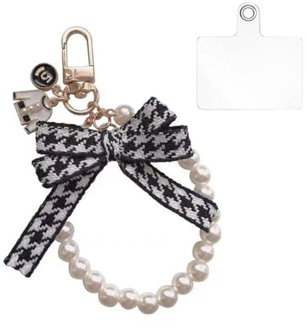 LEEQBCR 1 Pezzo Catena telefonica Universale con Perle a Nastro, Charm per Cellulare, Catena da Polso, Cordino con Perline per Cellulare, portacellulare, Compatibile con Qualsiasi Smartphone