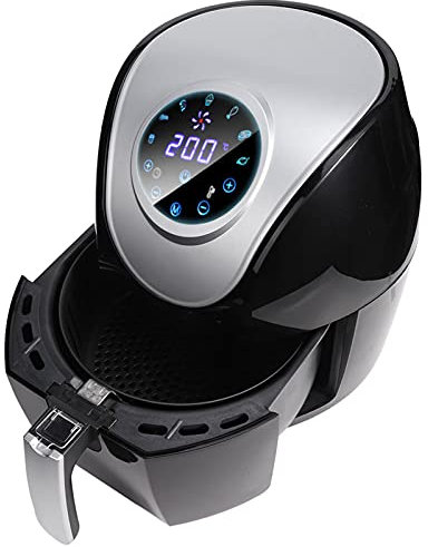 Air Fryer, Heißluftfritteuse Digitales LED Touch Display 3,5L Ohne Öl Fett 7 Programme Antihaftbeschichteter Frittierkorb Fritteuse Heißluftofen Schwarz