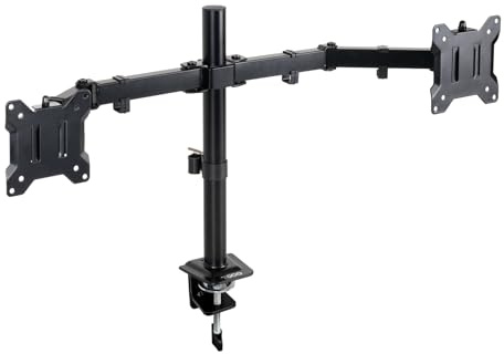 TOOQ DB1802TN-B - Soporte de Mesa para 2 Pantallas 17-32, Negro