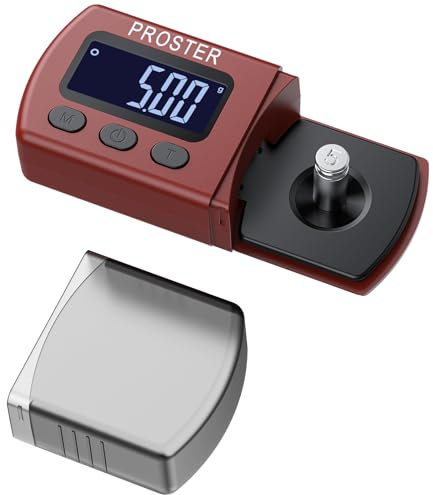 Proster Digital Turntable Stylus Weight Gauge Tracking Force Gauge 0.01g/5g Nonmagnetic Cartridge Scales with LCD Backlight and 5g Calibration 4 Spare Batteries for MM/MC/MI Phono Cartridges