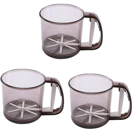 Alipis 3 Piezas Colador De Harina Colador De Malla Fina Horneado De Pantalla De Malla De Harina Redondo Colador De Tamizado Taza De para Hornear Cedazo Coffee Acero Inoxidable