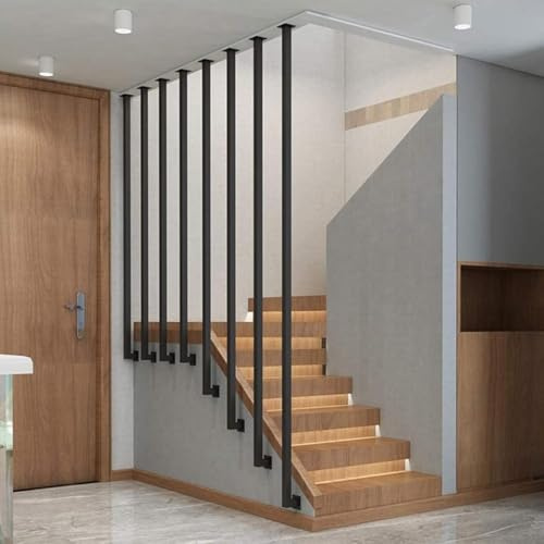 Staircase Handrail for Indoor/Outdoor Stairs - Banister Rail Support Kit, Balustrade Posts, Stair Railing Fence Pole, Transitional Parapet Rails (A, 170cm)