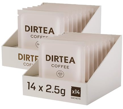 DIRTEA Coffee Sachets (14 x 2.5g) - 1,000mg Organic Lion's Mane, Vitamin B Complex, Arabica Beans with B6, B12 & Folic Acid