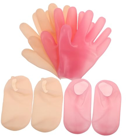 FRCOLOR Feuchtigkeitsspendende Silikon Fußmasken Und Handschuhe Satz Rutschfest Für Trockene Hände Und Füße Intensive Pflege Fuß Und Handmaske Wiederverwendbare Feuchtigkeitssocken