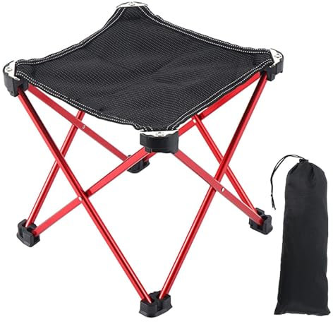 Nixiara Klappbare Reisehocker - Camping-Fußstuhl - Outdoor-Fußhocker Zum Angeln, Wandern, Outdoor-Aktivitäten, Tragbarer, Extra Großer Sitz Für Kinder Und Erwachsene