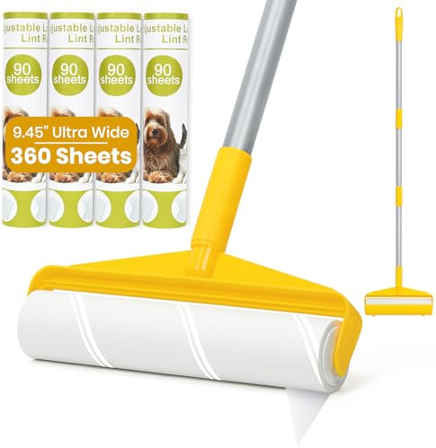 Large Lint Roller – 90 Extra Sticky Sheets for Pet Hair Removal