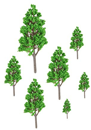 Anneome 7stücke Teiliges Miniatur Poplar Bäume Für Landschaftsmodellierung Handgefertigte Kunststoffbäume Für Mini-landschaften Und Dioramen