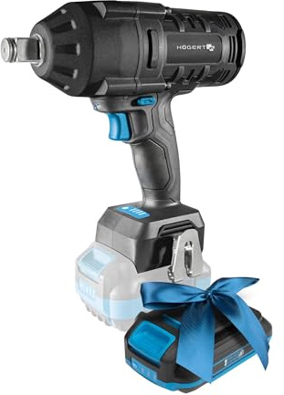 Högert Technik Avvitatore a impulsi cordless brushless 18V, 1000 Nm, 1300 Nm coppia di svitamento, attacco quadro 3/4, luce LED, 3 livelli di velocità, protezione termica + PROMO 2,0 Ah