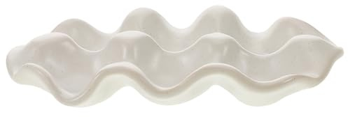 SOIMISS Support à Œufs Délicate en Céramique Blanc pour Réfrigérateur Plateau Vintage Élégant Grosse Capacité de Rangement Cuisine