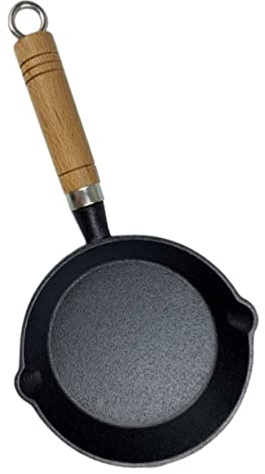 POPETPOP Mini Sartén de Hierro Fundido con Mango de Pequeña y Portátil para Freír Huevos y Desayunos Compatible con Inducción Diseño Ergonómico y Duradero