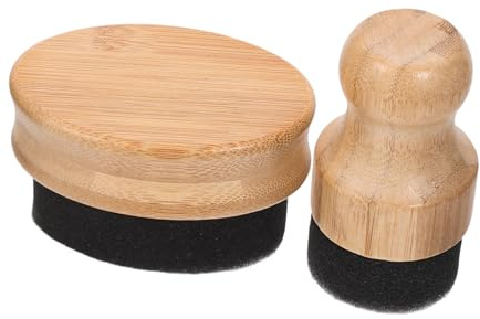WEKADRIN Applicatore di Olio e Cera in Schiuma in Bambù 2 Pezzi per Tagliere di Legno e Mobili Applicazione Uniforme e Portatile per Cucina
