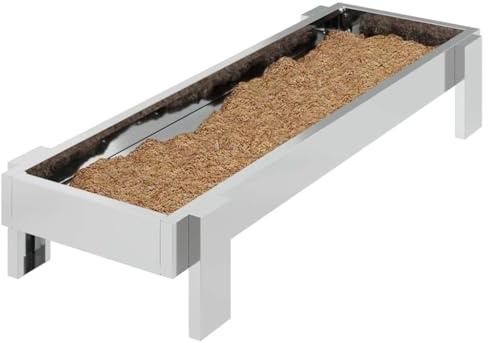 vidaXL Hühnerfütterungsrinne Silber 80 x 28 x 13,5 cm Verzinkter Stahl