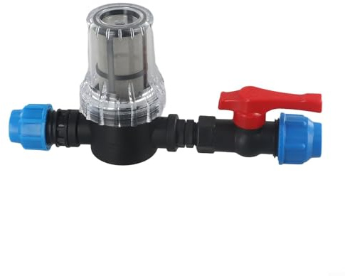 Pumixiy Filtro de agua de plástico para jardín con malla de acero inoxidable 80 para sistemas de riego por goteo, compatible con tubos de plástico de 20/25/32 mm (20 mm)