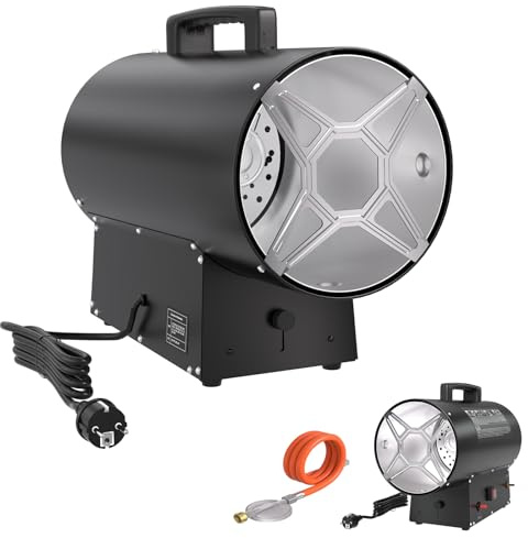 LZQ Gasheizgebläse Propangas-Heizgerät 30KW, Gasheizung Mobiler Gasheizer Heißluftgenerator mit Piezozündung, Profigerät Warmluftgebläse IPX4 für Baustelle Werkstatt Garage Lagerhalle