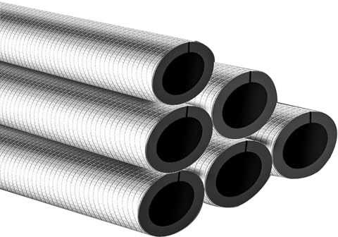 Isolation De Tuyau, Isolation Phonique Papier D'aluminium Tuyaux De Mousse Antigel, Pour Tuyau D'eau, Tubes En Mousse D'isolation, Pour Aux Unités De Climatisation(ID110mmxT20mmx0.95m)
