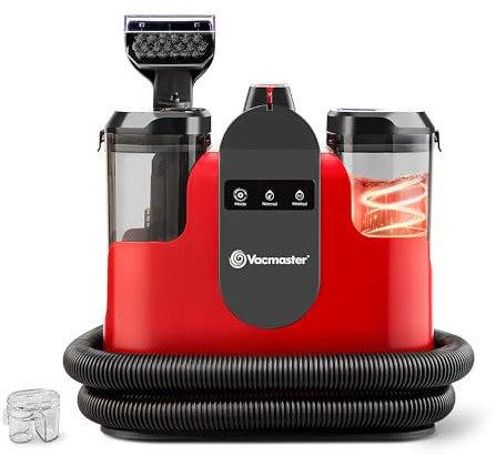 Vacmaster 1150W Aspiradora de Agua Tapicería con Función de Autolimpieza Limpiador de Tapicerías Portátil 17kPa Pelos de Mascotas Sofás Colchones Alfombras Coches Depósito Doble