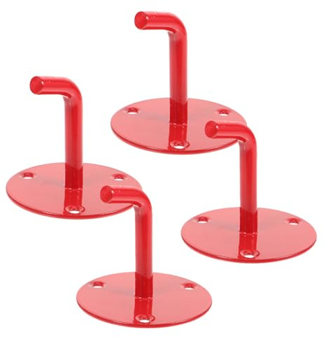 GLEAVI Supporto a Muro per Estintori in Metallo Co2 2-9 Kg, Gancio Fisso Rosso per Sicurezza Antincendio, Set 4 Pezzi per Uffici, Cucine e Spazi Commerciali