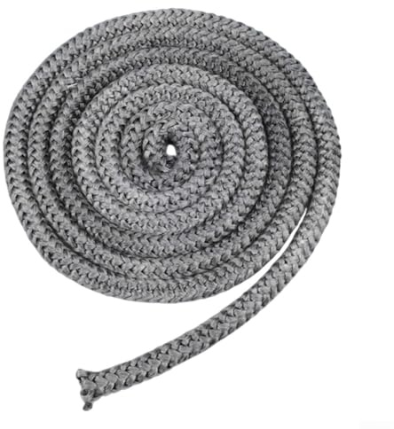 Cuerda de sellado de chimenea de alta temperatura, junta de fibra de vidrio para puerta de estufa de leña, estufa de pellets, caldera y horno industrial, cordón de sellado suave ignífugo, gris oscuro