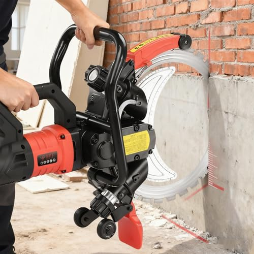 Electric Circular Saw, 16 Inch Wall Chaser Ring Saw with 2 Blades, 29cm Cutting Depth, Water Cooling for Granite, Stone, Porcelain, Wood, Concrete