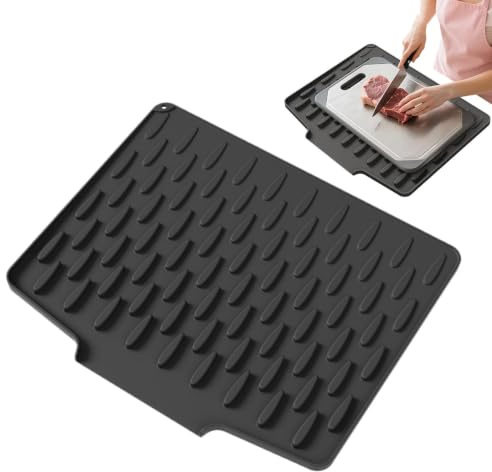 Silikon Disk Torkningsmatta Värmetålig Dräneringsunderlägg | Sluttande Anti-Slip Avtorkningsmatta För Användning På Köksbänk Och Kylskåpslåda Fodral För Mat Vatten Och