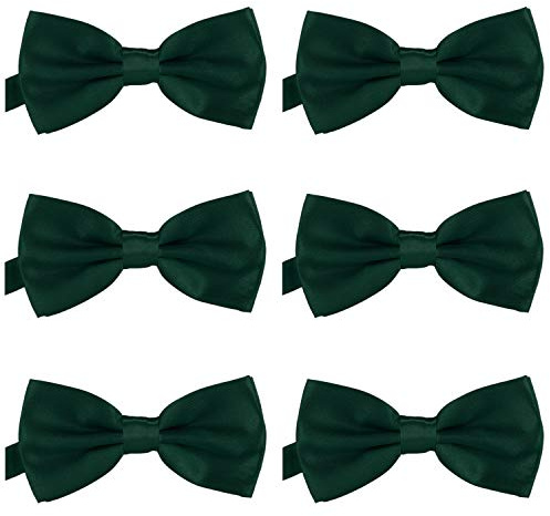 DonDon 6er Set Herren Fliege 12 x 6 cm gebunden und längenverstellbar
