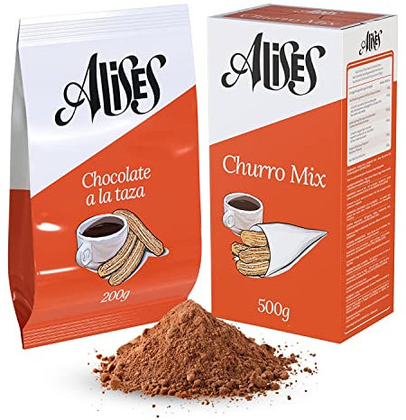 Alises Spanish Hot Chocolate 200g and Churro Mix 500g with Piping Bag Kit