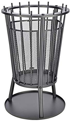 Spetebo Feuerkorb aus Eisen mit Funkenschutz - 60 x 40 cm - Feuerstelle Eisenschale Gartenfeuer Feuerschale Metall