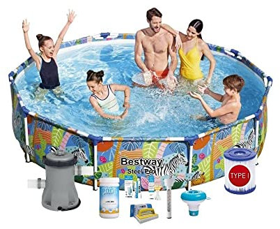Bestway Piscina Steel Pro - Bundle da piscina, 305 x 66 cm