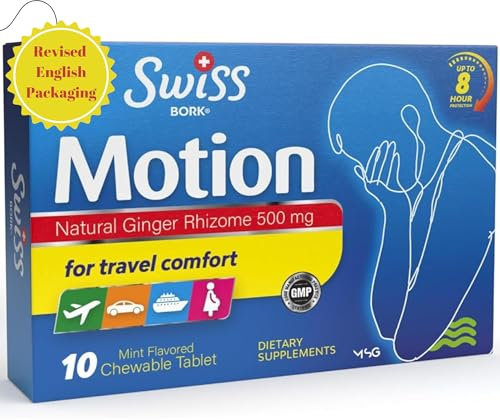 Sugar Free Travel Sickness Tablets — Ginger Tablets for Nausea Relief, Morning Sickness & More — Chewable Motion Sickness Tablet for Kids and Adults (Mint Flavor x 10PCS)