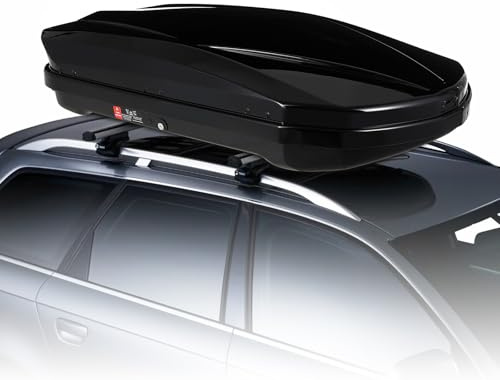 Hard Shell Roof Top Cargo Carrier - 12.4 Cu Ft Tool-Free Installation with Locking Keys, SUV Truck Roof Cargo Box - Waterproof & Durable for Road Trips, Camping & Travel - 55 L x 31 W x 12 H