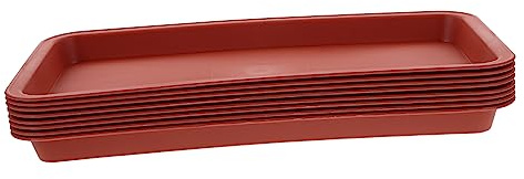 Toddmomy Sottovaso Rettangolare Rosso per Piante da Balcone 8 Pezzi Vassoi per Fioriere in Plastica Resistenti Base per Raccogliere L'acqua