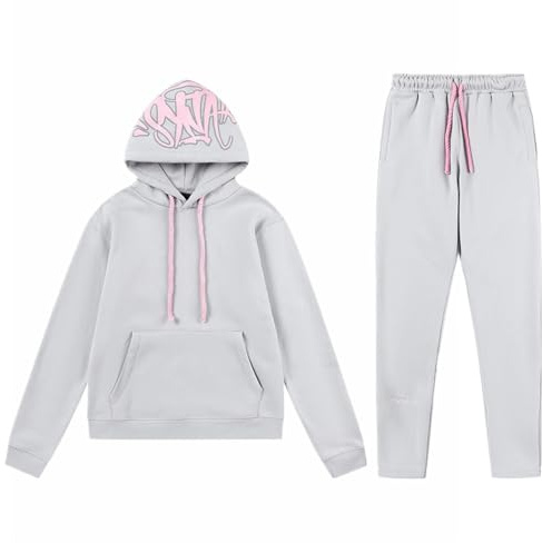 Generisch Tuta sportiva da uomo, Syna World da jogging, tuta da uomo, per autunno e inverno, tuta sportiva Syna, 2 pezzi, felpa con cappuccio + pantaloni felpati, set unisex per il tempo libero