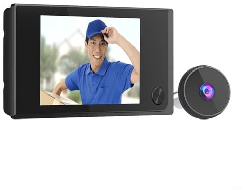 EffiFish 120° Digital Door Viewer Camera With 3.5-Inch LCD Screen, 720P HD Wide Angle Peephole Doorbell For Home Security, Zinc Alloy Silver
