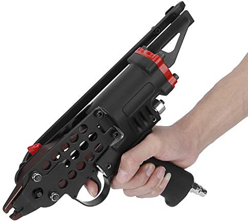 lyrlody Pneumatisk C Ring Spikpistol Järn C Ringhäftare 1,8 Mm Tråd 23,7 Mm Bredd 5 Till 7 Kgf Cm2 för Hönsgård Fågelbur Nät Stängsel Burbindning med Ergonomiskt Handtag