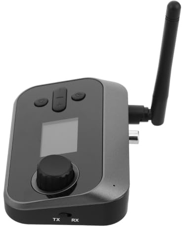 YARNOW Ricevitore Audio Wireless 5.1 Abs e Metallo con Display Lcd, Ingresso Ottico, Trasmissione Lossless, Adattatore senza Fili Nero, per Impianti Stereo Auto e Home Theater