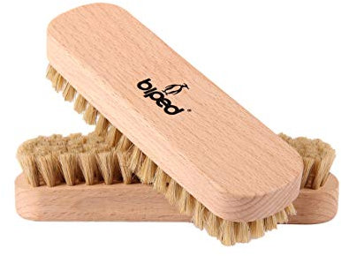 biped Set di 2 pezzi – Spazzola per scarpe in legno di faggio con setole naturali – per la pulizia o per la lucidatura z2345 (2 x luminosi)