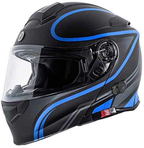 TORC Unisex-Adult Flip-Up Motorcycle Helmet (Matte Blue, XX-Large)