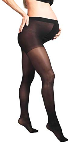 MYSANITY Collant premaman compressione graduata 40 Den, Nero, 3 Donna