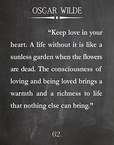 WallBUddy Keep Love Quote Oscar Wilde Quote Love Poster (20cm x 25cm, Chalkboard Black)