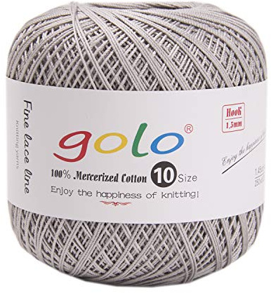 golo Strickgarn Häkelgarn Größe 10 für handgestricktes Häkelgarn Silbrig 484