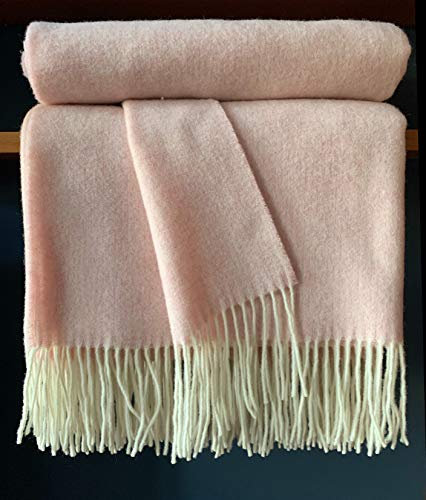 JOWOLLINA - Manta de lana (140 x 200 cm, cachemir/extra fina), color rosa