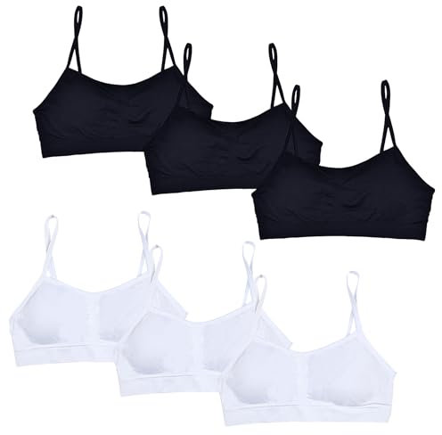 Nahtloser Mädchen-Trainings-BH mit Abnehmbare Polster Mädchen-Sport-BH mit Trägern für 8–14 Jahre (3007-Combo2, 12-14 Years)