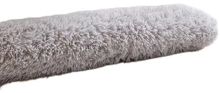Catherine Lansfield Cuddly Deep Pile Faux Fur Door Draught Excluder Silver Grey
