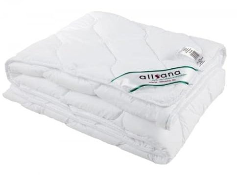 allsaneo Microfaser Leicht-Steppbett 155x220 cm, kochfeste Sommerdecke für Allergiker geeignet, hygienisch bei 95°C waschbar